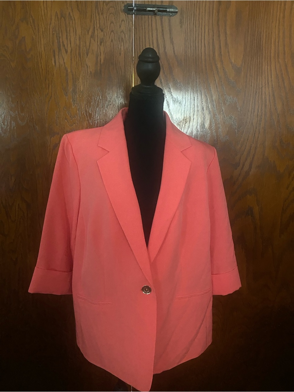 Kasper Coral Pink Single-Button Blazer